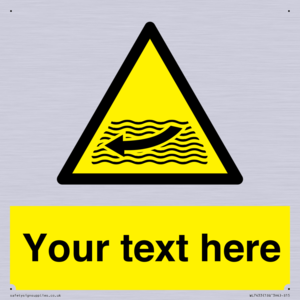 Custom Warning strong river flows